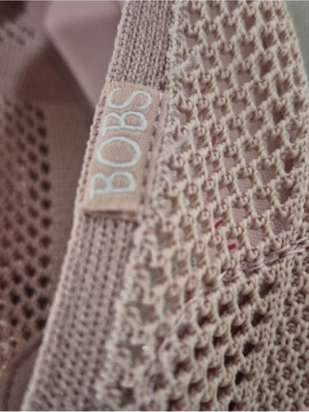 BOBS from Skechers Blush Pink Mesh Knit Slip-On Flats Loafers Women's Size W5 - Picture 10 of 11